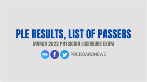 march 2022 ple result|PLE RESULTS MARCH 2022: Physician Board Exam List of .